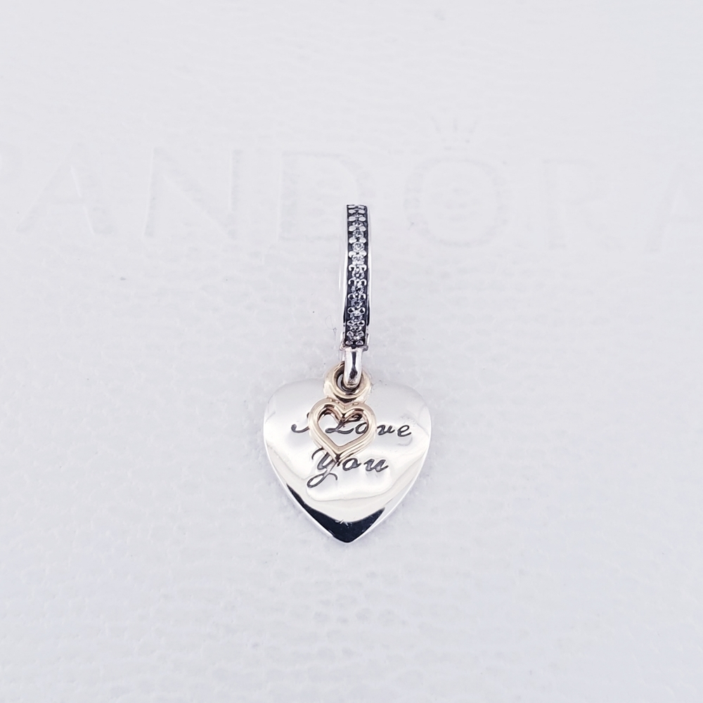 ❤️ Authentic Pandora ⭐️RETIRED⭐️ HEART CHARM with 14k GOLD